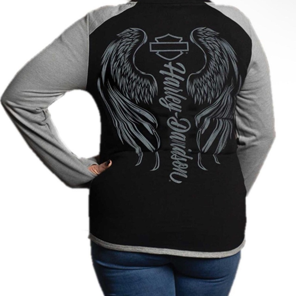 Harley-Davidson Black & Gray Zip-up Sweater